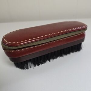 Vintage Hickok Commuter Leather Travel Valet Grooming Kit Brush Comb File & Case